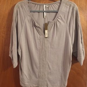 LC Lauren Conrad NWT Crochet Woven Sleeve Knit XXS